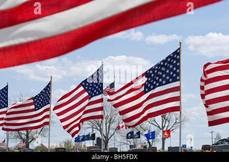 Il Memorial Day flag in Cutbank Foto Stock