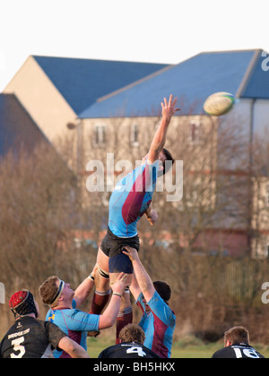 Il tratto, Bude contro North Petherton partita di rugby. Foto Stock