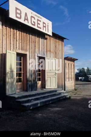 Old Bakery in Kåkstan (baraccopoli), una ricostruzione della vecchia comunità mineraria - Gallivare - Lapponia - Svezia Foto Stock