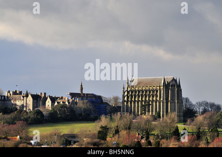 Paesaggio invernale Lancing College ,co- didattico della scuola ,indipendente ,scuola ,Sussex , INVERNO Foto Stock