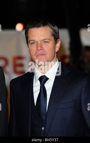 MATT DAMON INVICTUS PREMIERE DEL FILM ODOEN WEST END CINEMA Leicester Square Londra Inghilterra 31 Gennaio 2010 Foto Stock