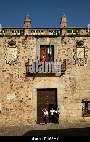 Palacio de los Veletas Museo centro histórico monumentale Cáceres Extremadura España museo del palazzo del centro storico di Caceres Spagna Foto Stock