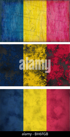 Grande immagine della bandiera del Ciad Foto Stock