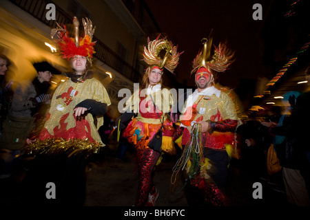 Krewe du Vieux è solo Mardi Gras Parade con galleggianti nel Quartiere Francese, New Orleans, Louisiana Foto Stock