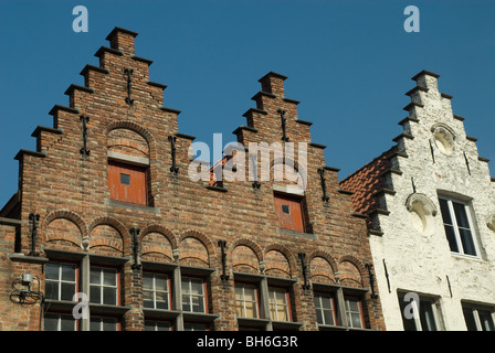 Case tradizionali, Brugge, Fiandre Occidentali, Belgio Foto Stock