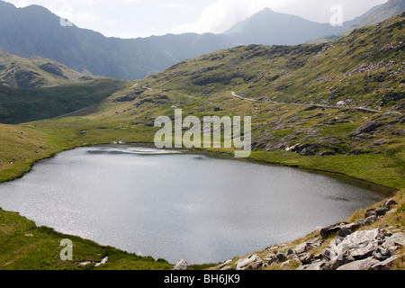 Teryn Llyn, su Snowdon o Yr Wyddfa, Wales UK. Foto Stock