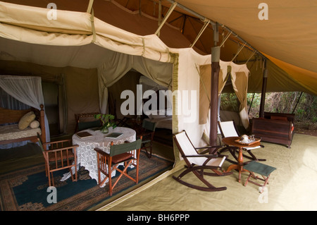 Collari 1920 Safari Camp, il Masai Mara riserva nazionale del Kenya. Foto Stock