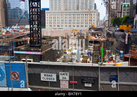 World Trade Center constuction sito nella città di New York Foto Stock