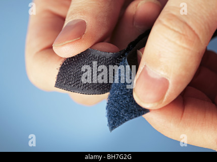 Dispositivo di tenuta a gancio e anello aka Velcro in primo piano Foto Stock