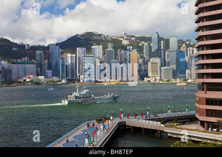 Cina, Hong Kong Kowloon e Victoria Harbour, Viale delle Stelle, film cinese Walk of Fame Foto Stock