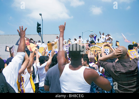 Victory Parade per 2009 campione NBA Los Angeles Lakers, 16 giugno 2009 Foto Stock