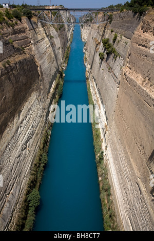 Canale di Corinto Istmo di Corinto Pelponnese Grecia Foto Stock