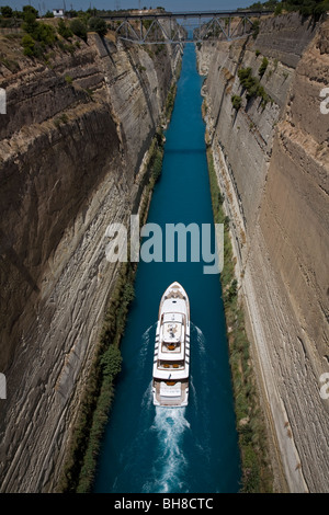 Canale di Corinto Istmo di Corinto Pelponnese Grecia Foto Stock