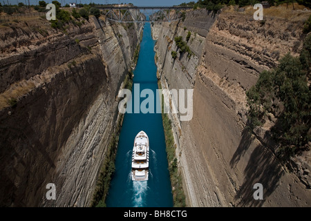 Canale di Corinto Istmo di Corinto Pelponnese Grecia Foto Stock