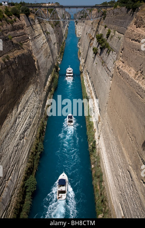 Canale di Corinto Istmo di Corinto Pelponnese Grecia Foto Stock