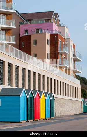 Appartamenti fronte spiaggia a Boscombe England Regno Unito Foto Stock