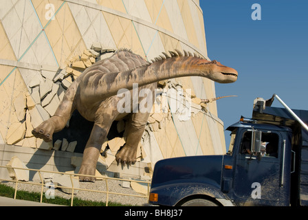 Dinosauro prorompe del Museo dei Bambini di Indianapolis il più grande del mondo del Museo dei Bambini di Indianapolis, Indiana Foto Stock