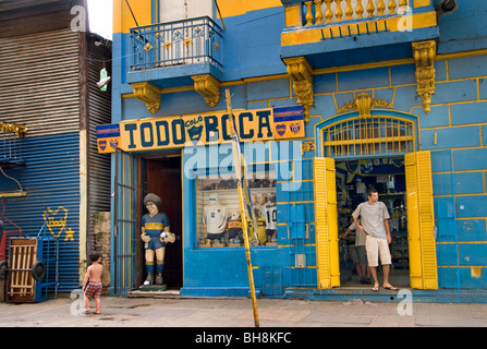 Diego Maradonna football soccer Buenos Aires Argentina Bombonera Stadium Foto Stock