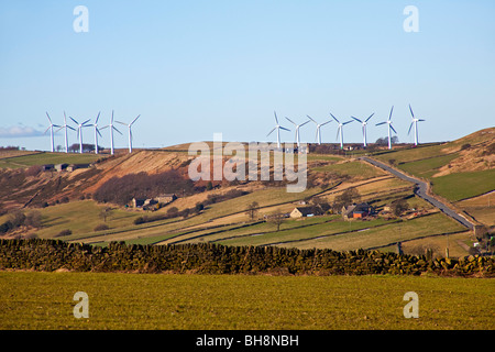Le turbine eoliche a bordo corvo penistone south yorkshire England Regno Unito Foto Stock