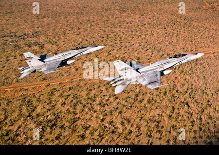 F/A-18 Hornet getti, Territorio del Nord Australia Foto Stock