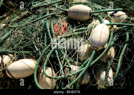 In prossimità delle reti da pesca, Squalicum Harbor, Bellingham, Washington, Stati Uniti d'America Foto Stock