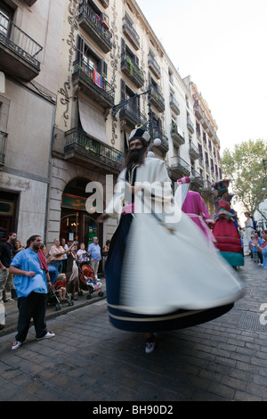 Impressioni di Fieste de la Merce, Barcellona, in Catalogna, Spagna Foto Stock