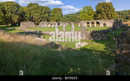 Le rovine della cistercense abbazia di hailes winchcombe gloucestershire England Regno Unito Foto Stock