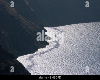 Oceano corrente di caldera a Santorini, Grecia Foto Stock