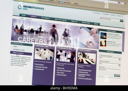 Macro di screen shot di MI5 sito web pagina carriere Foto Stock