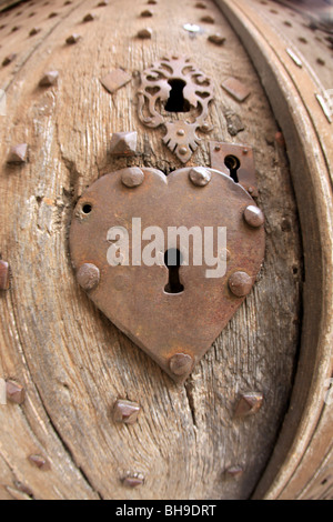 Amore cuore keyhole. Foto Stock