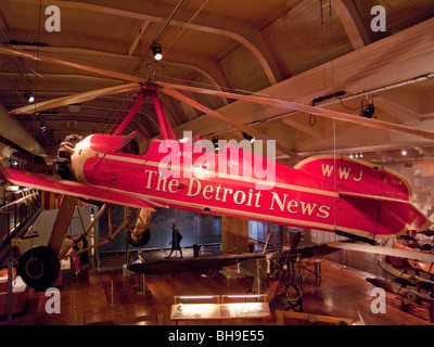 Un 1931 di autogiro Pitcairn una volta di proprietà di Detroit News è in mostra presso il Museo di Henry Ford a Dearborn, Michigan Foto Stock