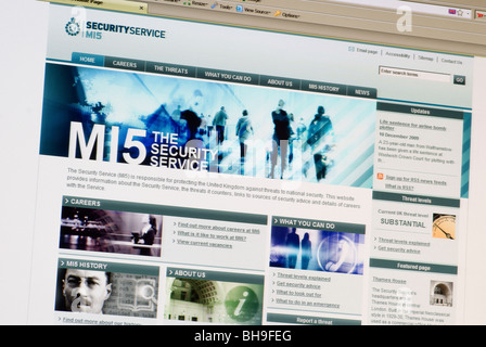 Macro di screen shot di MI5 sito web home page Foto Stock