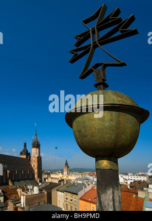 Polonia Cracovia skyline della città da san Tommaso Apostolo Chiesa Foto Stock