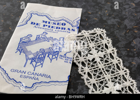 Un lacy segnalibro. Il Museo de Piedra Y Artesania Canaria, l'isola delle Canarie Craft e Museo della Pietra, Camina Real de Gando, Ingeni Foto Stock