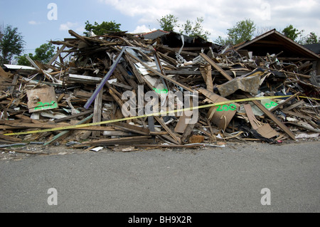 Distruzione visto 9 mesi dopo le inondazioni dall uragano Katrina, abbassare il nono Ward, New Orleans, LA, Stati Uniti d'America. Foto Stock