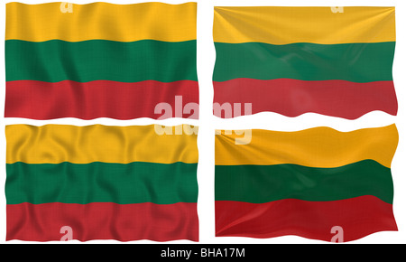 Grande immagine della bandiera della Lituania Foto Stock