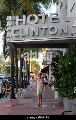 Clinton Hotel, 8th Street, South Beach, Miami Beach, Florida Foto Stock