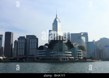 Hong Kong Convention Center e lo skyline, prendere il Traghetto Star Foto Stock