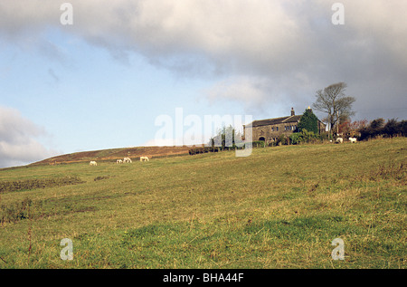 Latham fattoria, a Mori sopra Hebden Bridge, Yorkshire Foto Stock