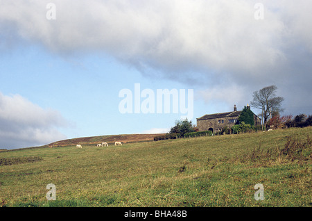 Latham fattoria, a Mori sopra Hebden Bridge, Yorkshire Foto Stock