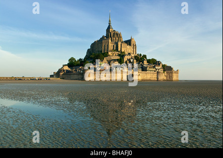 Mont Saint Michel, piane di marea, Manche (50), in Normandia, Francia Foto Stock