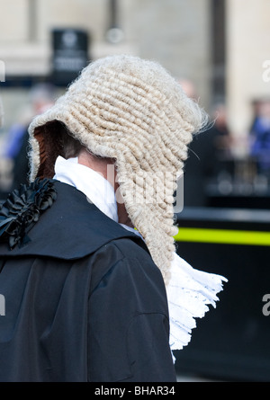 Completamente vestita di giudici e di QCs arrivano al Lord Cancelliere della prima colazione all'inizio dell'anno giudiziario a Londra Foto Stock