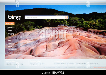 Bing search engine homepage Foto Stock