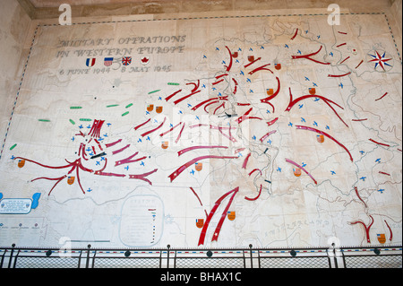 Mappa dettagliata Operation Overlord e gli sbarchi in Normandia American Cimitero e memoriale, Francia Foto Stock