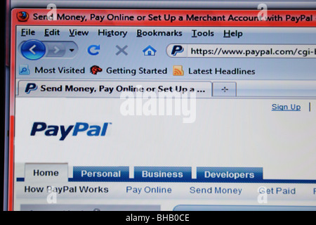 Il sito web di Paypal homepage Foto Stock