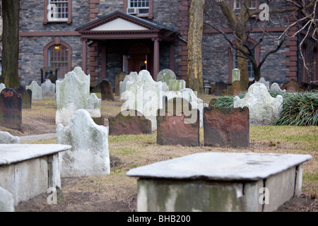 Cimitero di San Paolo Cappella nel centro cittadino di Manhattan, a New York City Foto Stock