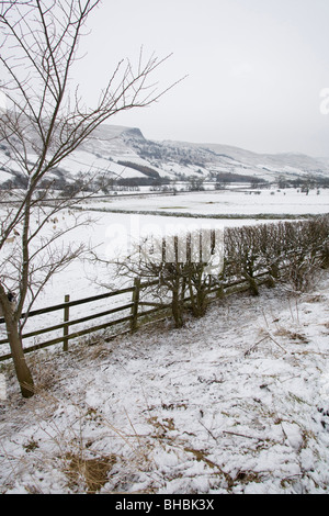 Neve invernale vale di edale parco nazionale di Peak District derbyshire England Regno unito Gb Foto Stock