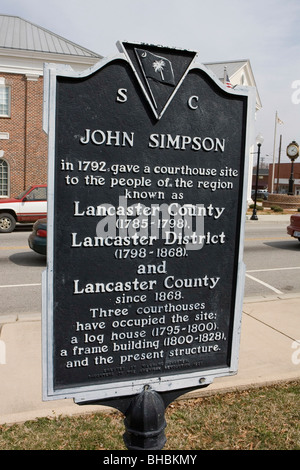 Nel 1792 ha dato un courthouse sito per la gente della regione conosciuta come Lancaster County, Lancaster distretto (1798-1868) Foto Stock