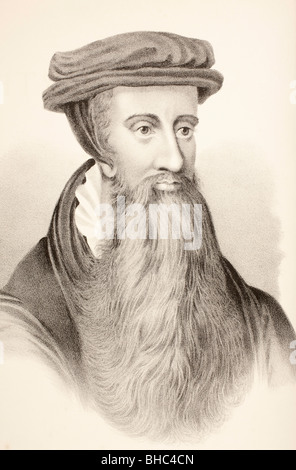 John Knox c. 1510 a 1572. Il pastore scozzese, leader della Riforma Protestante e fondatore della denominazione presbiteriana Foto Stock