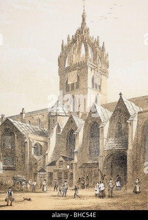 St. Gile's Cathedral o High Kirk di Edimburgo, in Scozia. Foto Stock
